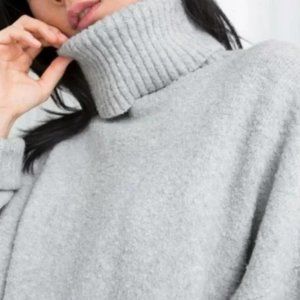 & Other Stories Grey Wool Blend Turtleneck Sweater